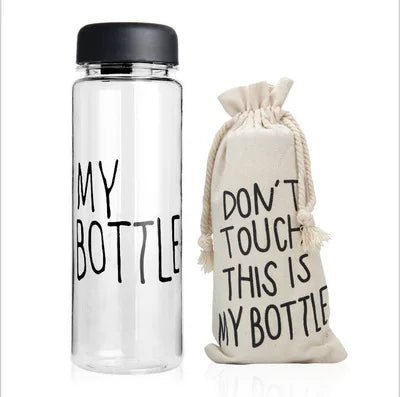 Madou 500ml BPA Free PP Customizable Color Plastic Water Bottle Lid Fabric Bag Custom Logo Printing Safe Outdoor Drinkware