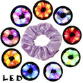 CHENGHE Wholesale Fashionable Silk Light up Scrunchies Party Large Elastic Hair Band Flash LED Hair Scrunchies for Girls