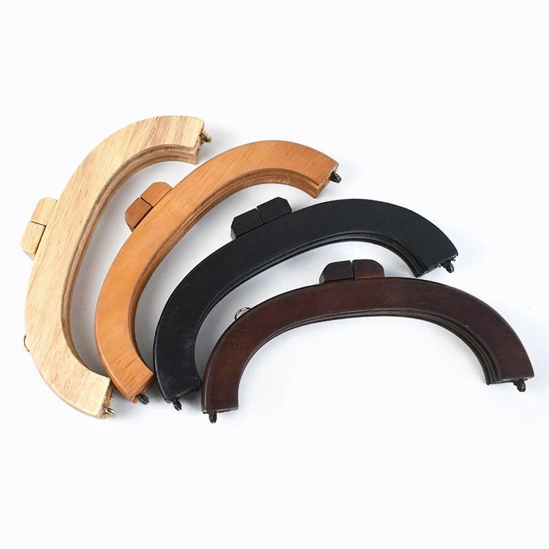 Meetee BK215 20cm DIY Bag Brackets Accessories Bag Wood Handle Wooden Closure Kiss Clasp Purse Frames Lock Buckles Handles