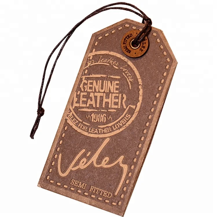 Custom New Design Clothing HangTag Printed Logo Paper Hang Tag with Your Own Logo for Clothing Jeans Shoes Bag Garment Name Tag