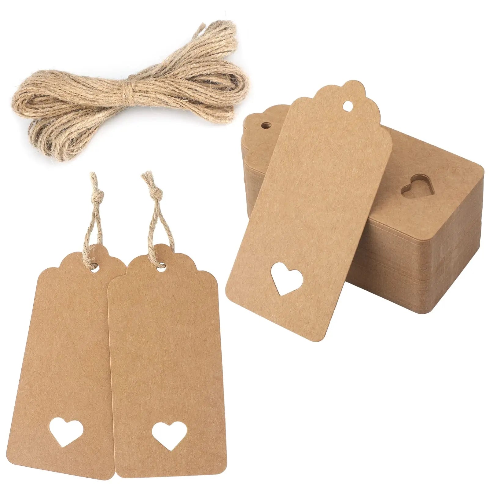 Customized Wholesale Square Hang Tags Recycled Custom Your Logo Paper Clothing Hang Tag  With String