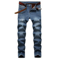RNSHANGER New Men's Stonewashed Fleece Lined Jeans Casual Vintage Comfortable Softener Straight Jeans with Pockets Not Belt