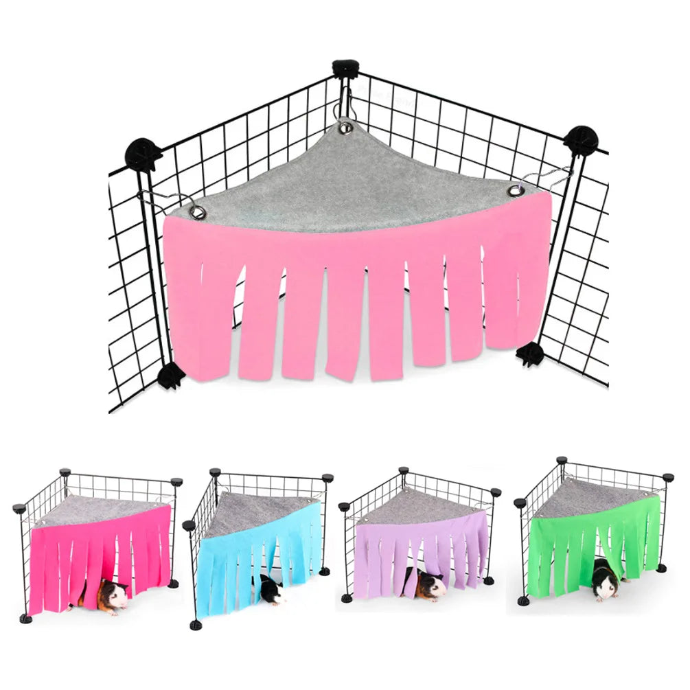 Tortoise Hammock Dutch Pig Rabbit Fringe Corner House Shelter Tent Nest Pet Shelter