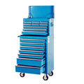 Silver Durable OEM/ODM Powder-coated Tool Trolley Set Caster Auto Repair Garage Storage 16-Drawer Tool Cabinet SPCC Material