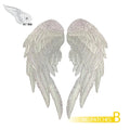Motorcycle Biker Jacket Back Patch Silver Angels Wings Embroidered Patches Sets Iron on