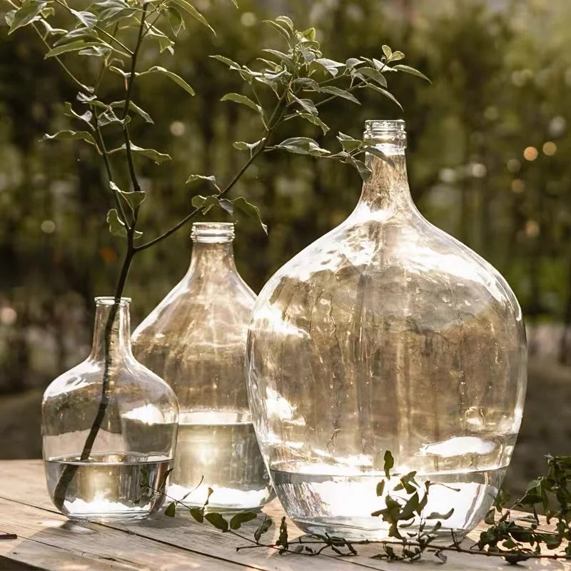 Wedding Home Decoration Restaurant Table Antique Large Clear Glass Vases