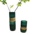Nordic Creative Glass Vase Transparent Flower Arrangement Living Room Vertical Bar Gold Belt Modern Simplicity