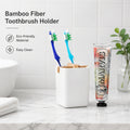 Multi Compartment Bamboo Fiber Desk Organizer Desktop Pen Pencil Storage Holder Stationery Caddy for Office Home Study Table
