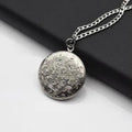 Women's Customized 27mm Stainless Steel Photo Frame Pendant Flat Round Blank Locket with Gold Plating Necklace