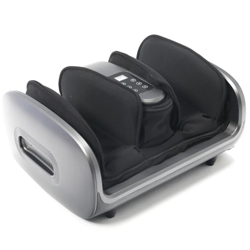 Electric Heated Compression Shiatsu Kneading Vibrating Rollers Foot Massager LCD Screen for Deep Tissue Muscle Relaxation Home