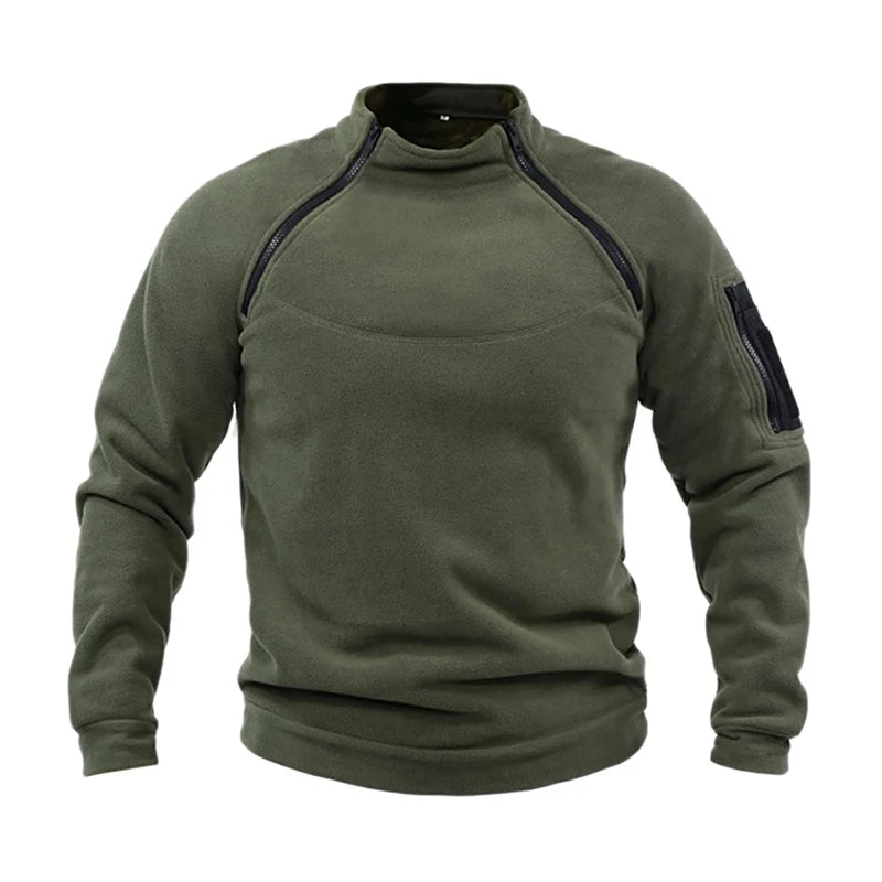 2025 Men's  Fleece Pullover Sweatshirt Sweater Outdoor Tactical Fleece Jacket Windbreaker for Hiking Hunting Traveling