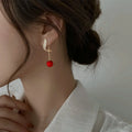 Minimalist Double Wearing Ways S925 Silver Needle Earrings Opal Pendant Stud Earrings Pearl Crystal Earrings for Women