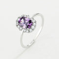 Pure 925 Sterling Silver Hot Sale Luxury Elegant Classic Oval Shaped Gemstone Zircon Engagement Rings for Women Jewelry