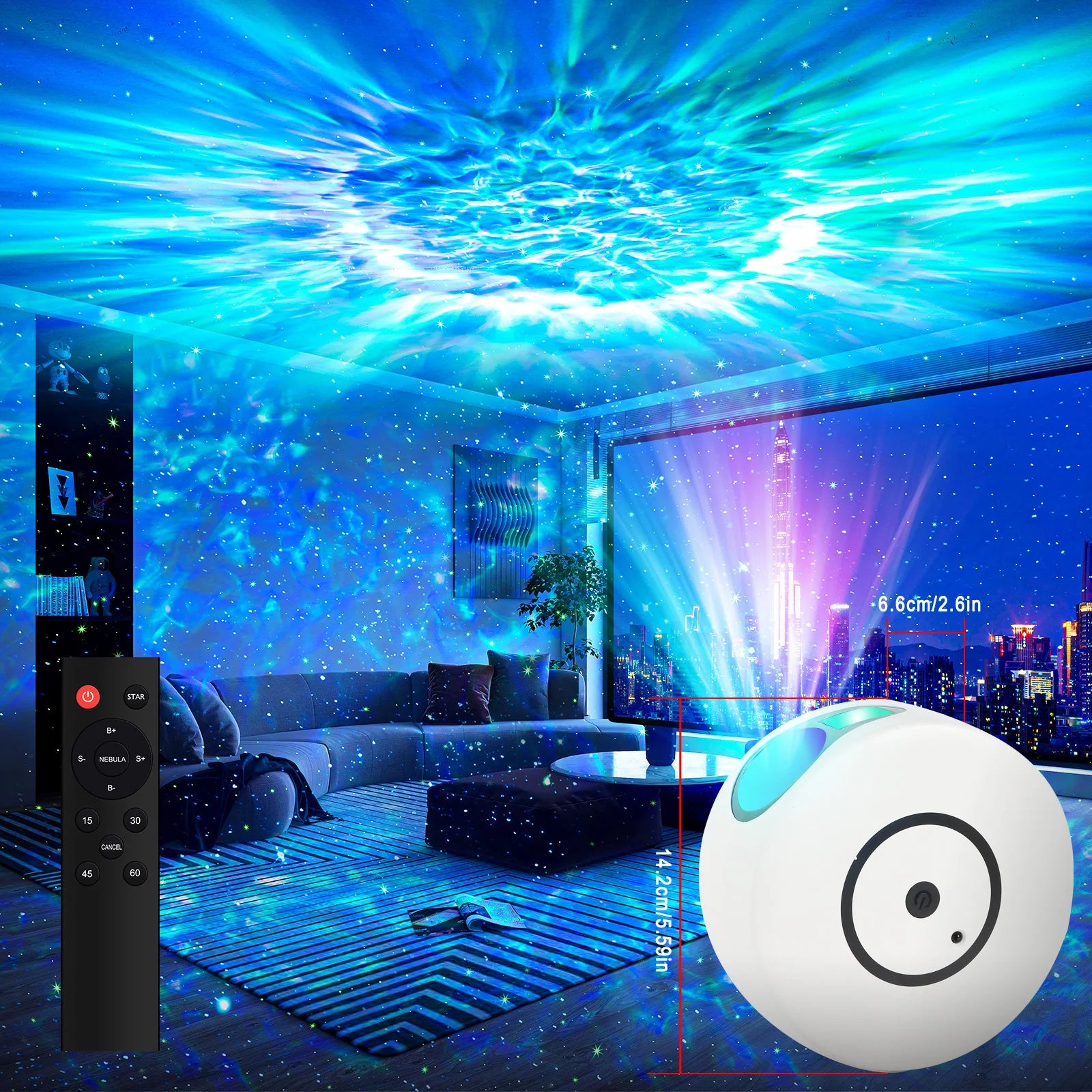 RGB Smart LED Light Projector Modern Style Night Light DIY Kids Bedroom Decor
