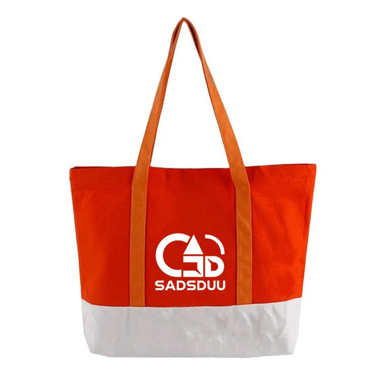 Eco-friendly Fashion Printed logo Customized Durable Reusable Blank Boat Tote Foldable Eco 14oz Canvas Bag Wholesale