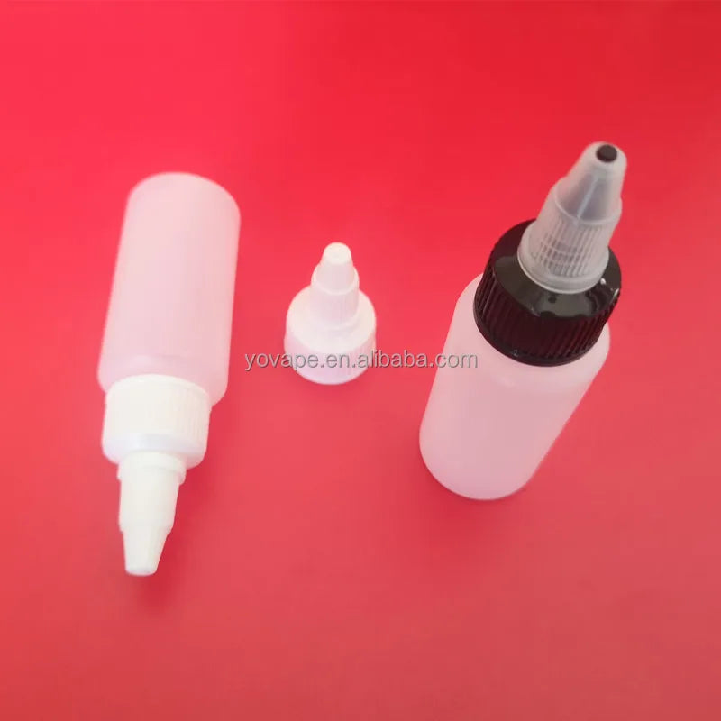 Squeeze 30ml 50ml 60ml 80ml 100ml 120ml 2oz 4oz Plastic Sauce Tattoo Fruit Juice Ink White PE HDPE Bottle With Twist Top Cap