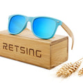 Face-Enhancing Wooden Legs Blue Frame Polarized  Sunglasses:Versatile Design & Polarized Lenses for Indoor Photography