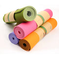 Large Eco-Friendly TPE Yoga Mat NBR Anti-Slip with PU Rubber Foldable Personalized Thick 6mm Mat Featuring Logo Strap for Travel