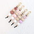 Handmade Eco-Friendly Cartoon Silicone Bead Keychain Accessories-Customizable Gifts for Purse Bag Charm Pendant Keyring