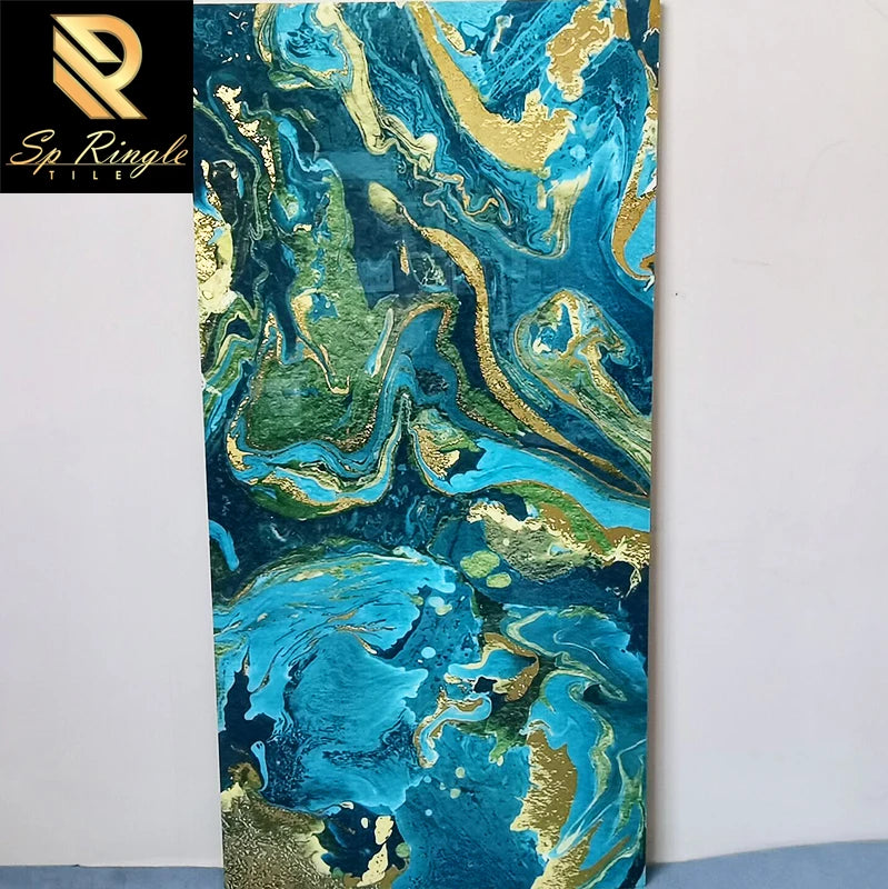 Springletile Luxury Customization Fliesen Glazed Polished Microcrystalline Wall Tile Design Blue Bathroom Tiles MegaBDM