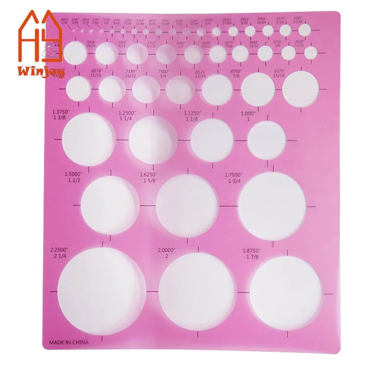 Pink Color Plastic Art Painting Template for Different Size Circle DrawingSoft Flexible PVC/PET Stencils ChIldren Office Suit