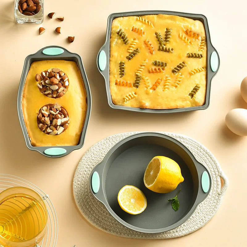 Durable Silicone Baking Tray for Household Use-round Chiffon Cake Rectangular Bread and Toast for Food Preparation