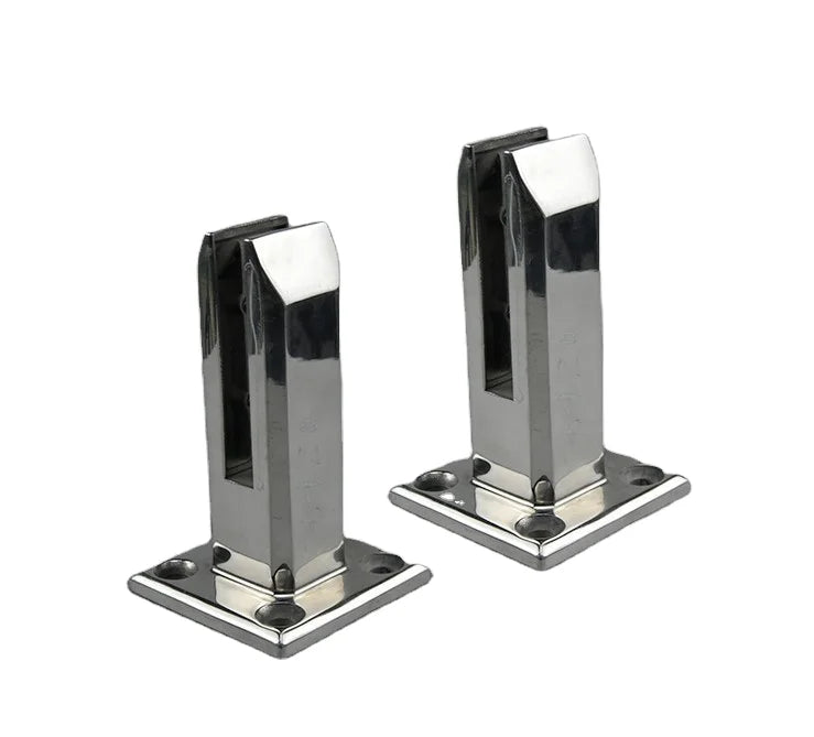 Modern Outdoor Glass Railing Fitting Stainless Steel Floor Mounted Spigot with Handrail Accessories & Glass Holder Clamp