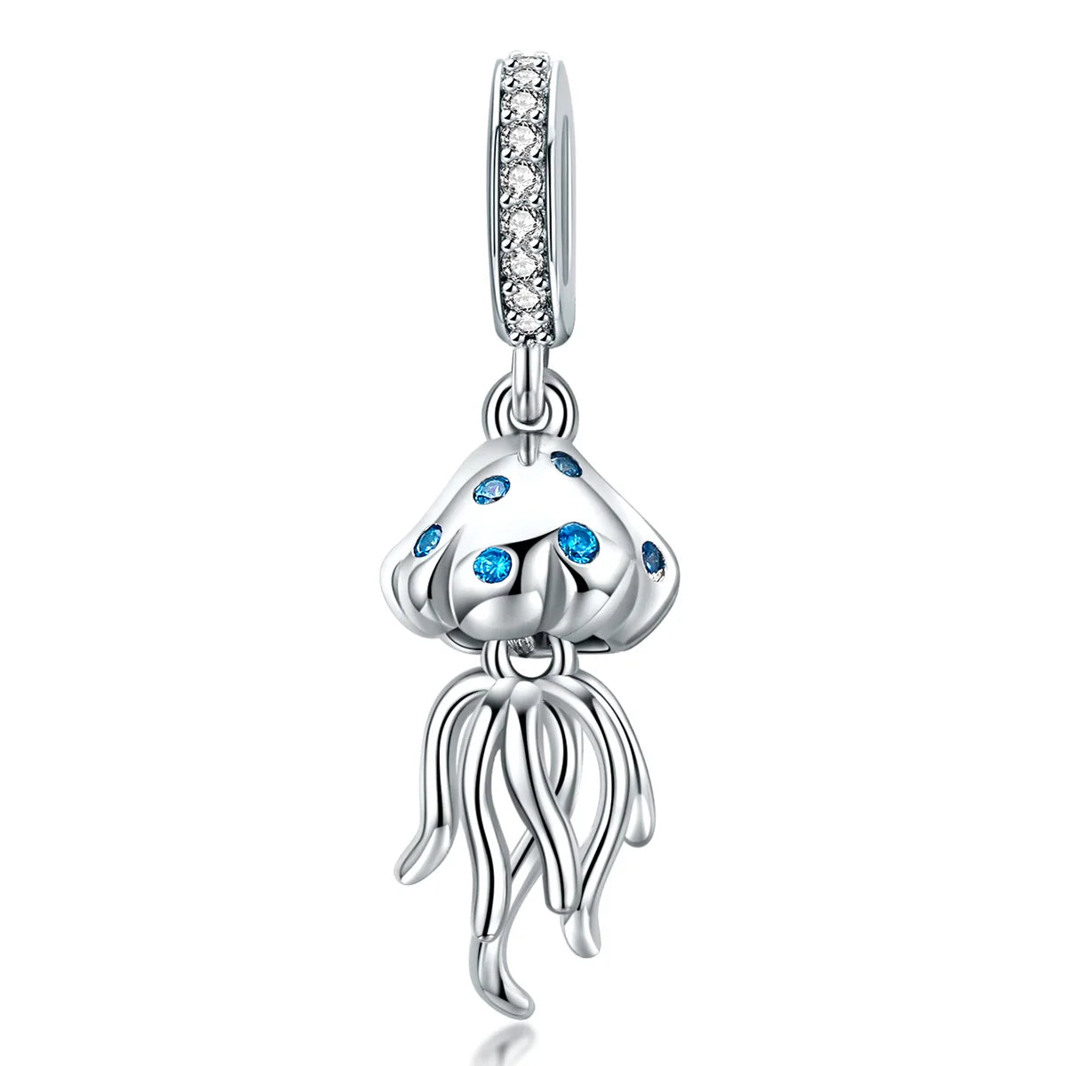 925 Sterling Silver Jellyfish Beads Charms Fit Bracelet Necklace DIY Pendant Fashion Jewelry Silver Accessories Making SCC1297
