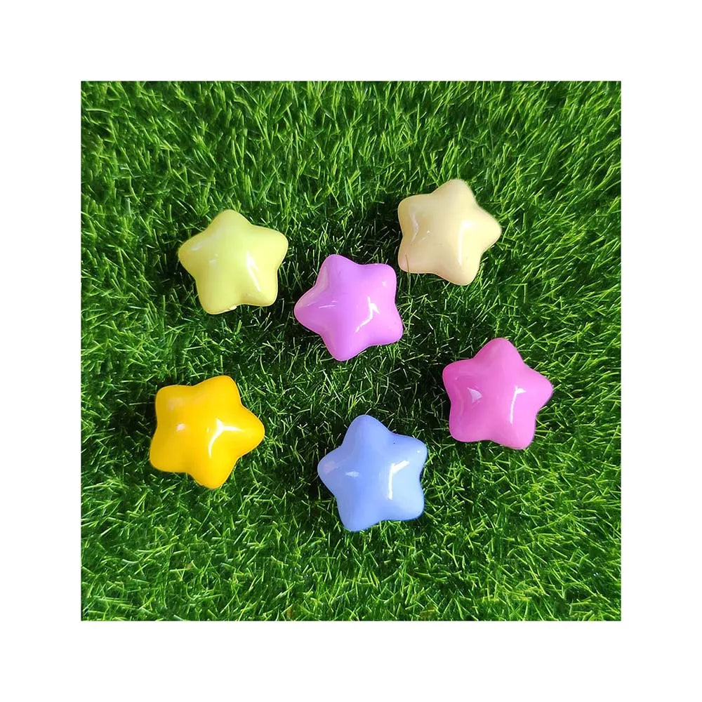Resin Star With Five Horns Charms 15mm Pentagram Nail Art Decor Jewelry Accessories Flat Back Cabochons DIY