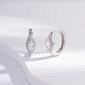 Wholesale Earrings Jewelry Rhodium Plated Cubic Zirconia Eye Huggie 925 Sterling Silver Fine Jewelry Earrings
