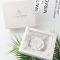 FinRu Luxury Customized Car Vent Air Freshener White Peony Ceramic Scented Aroma Plaster Porcelain Flower Essential Oil Diffuser