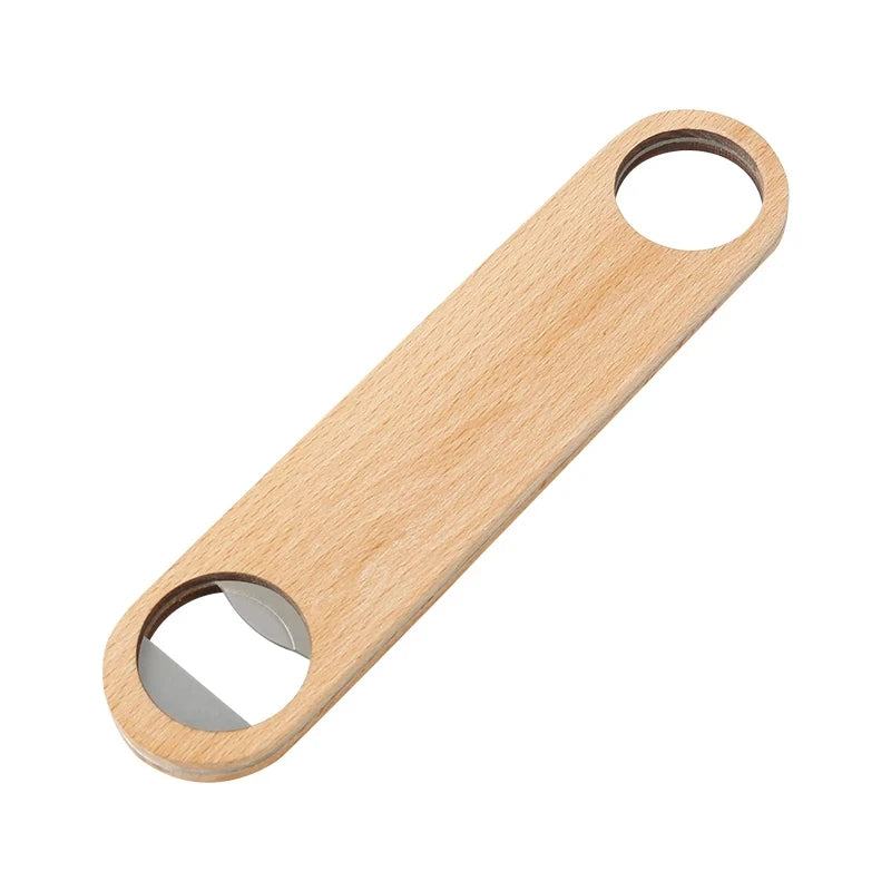 Wooden Hotel Flat Board Speed Bottle Opener Home Beer Wooden Cover Wood Bottle Opener Blank