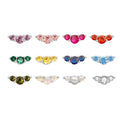 Fine Jewelry Piercing Earrings Flat Back Simple Minimalist Cubic Zirconia Opal Pearl  925 Sterling Silver Studs Earring