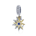Factory 925 Sterling Silver Sun Meet Moon Pendant Fit Charms Bracelets Necklaces Clear CZ Zircon Jewelry SCC1135