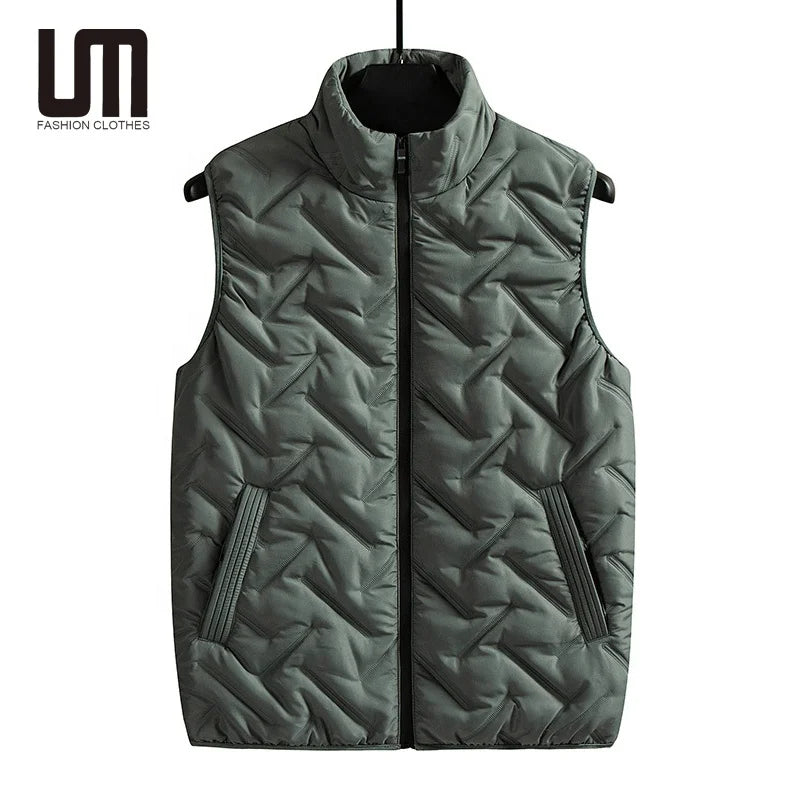 Custom logo Hot Products Autumn Winter Men Fashion Stand Collar Sleeveless Jacket Casual Plus Size 8XL Waistcoat