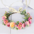 Women's Artificial Hair Accessories Princess Style Floral Hair Ring Adjustable Fabric Wedding Wreath Crown Bract Headband Bride