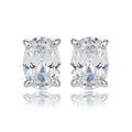 Somen 0.8 Carat Women Trendy 925 Sterling Silver Earrings Oval Zircon Studs Earrings