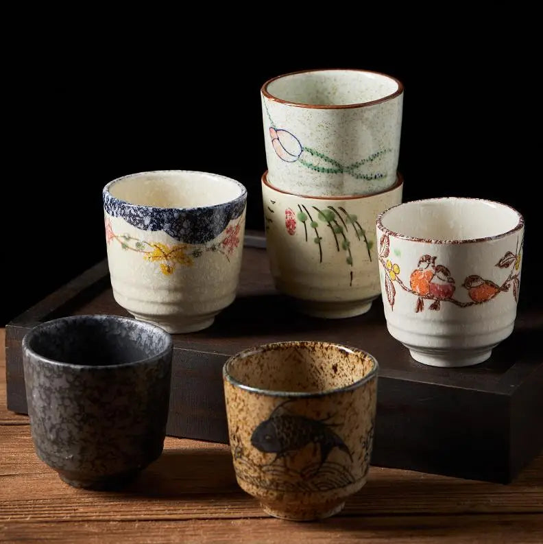 Wholesale Reusable Ceramic Coffee for Mugs Vintage Japanese Style Unique Tea Cups for Home and Catering Industry