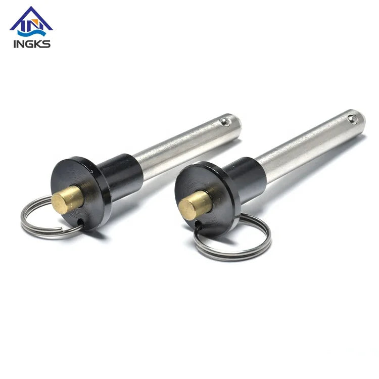 Factory Direct Sale Black Plastic Button Handle Ball Lock Quick Release Locking Pin With Pull Ring