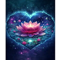 Painting by Numbers for Adults Kits Abstract Lotus Flowers Picture by Numbers for Home Decors 40x50cm/16x20inch Without