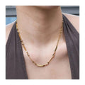 Chris April Stackable Jewelry 316L Stainless Steel PVD Gold Plated Herringbone Chain Twisting Thin Necklace