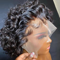Wholesale 13x1 Lace Front T Part Lace Pixie Cut Human Hair WigHair WigsAfro Curly Short Pixie Cut Lace Wigs for Black Women