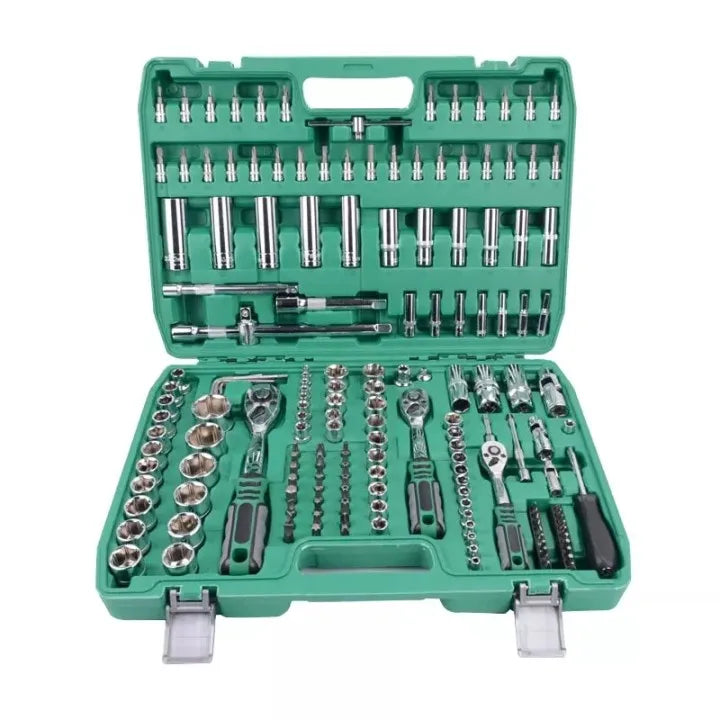 Srunv 172pcs Germany Quality Mechanic Tools Metric 3/8"-1/4"-1/2" Ratchet Wrench Socket Set for Auto Repair