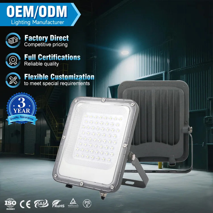 Energy Saving Die-Cast Aluminum Housing Waterproof IP66 50w 100w 150w 200w Led Flood Light