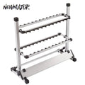 NEWMAJOR 12/24 Holes Aluminum Alloy Fishing Rod Stand Tackle Display Rack New Condition with Gear Core Components