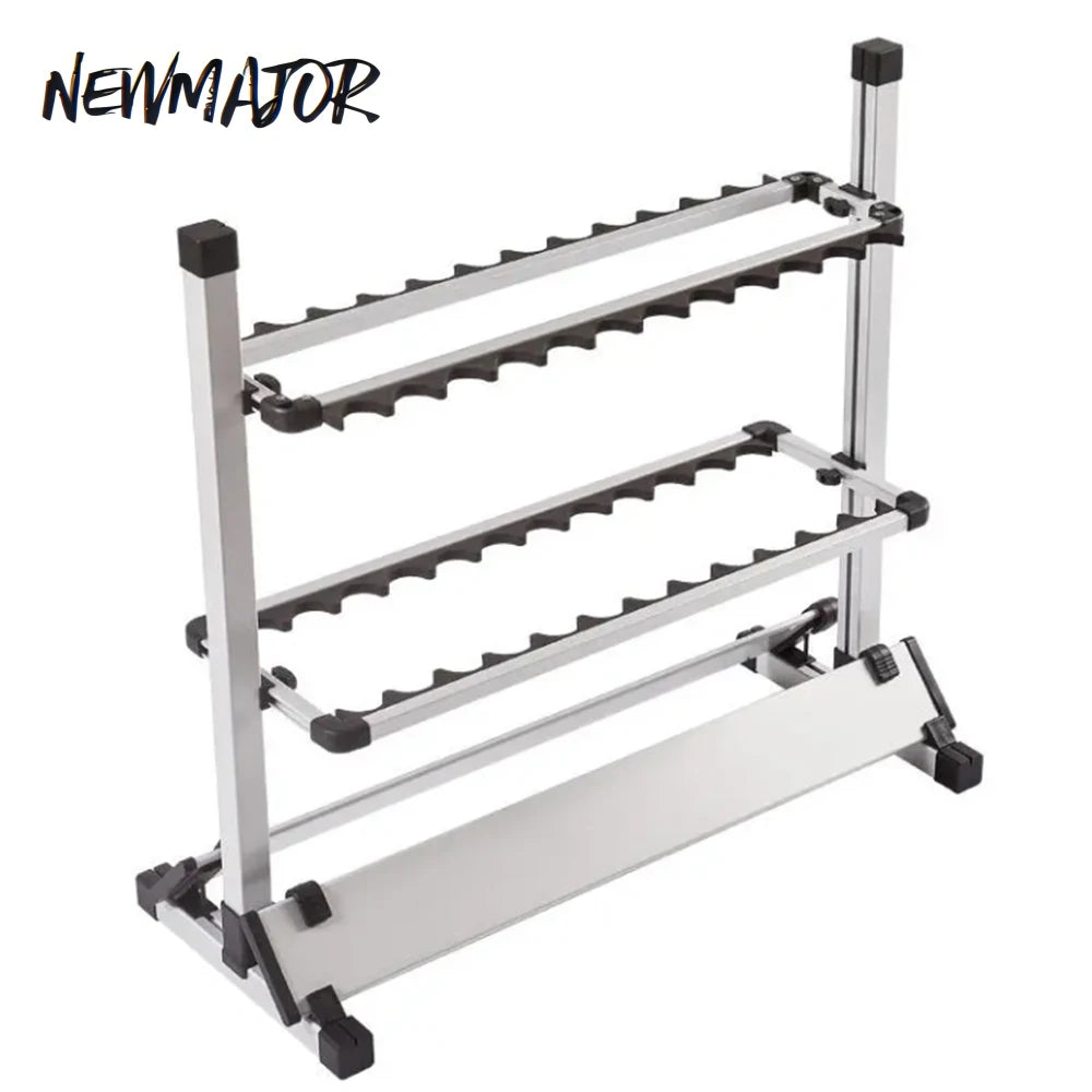 NEWMAJOR 12/24 Holes Aluminum Alloy Fishing Rod Stand Tackle Display Rack New Condition with Gear Core Components