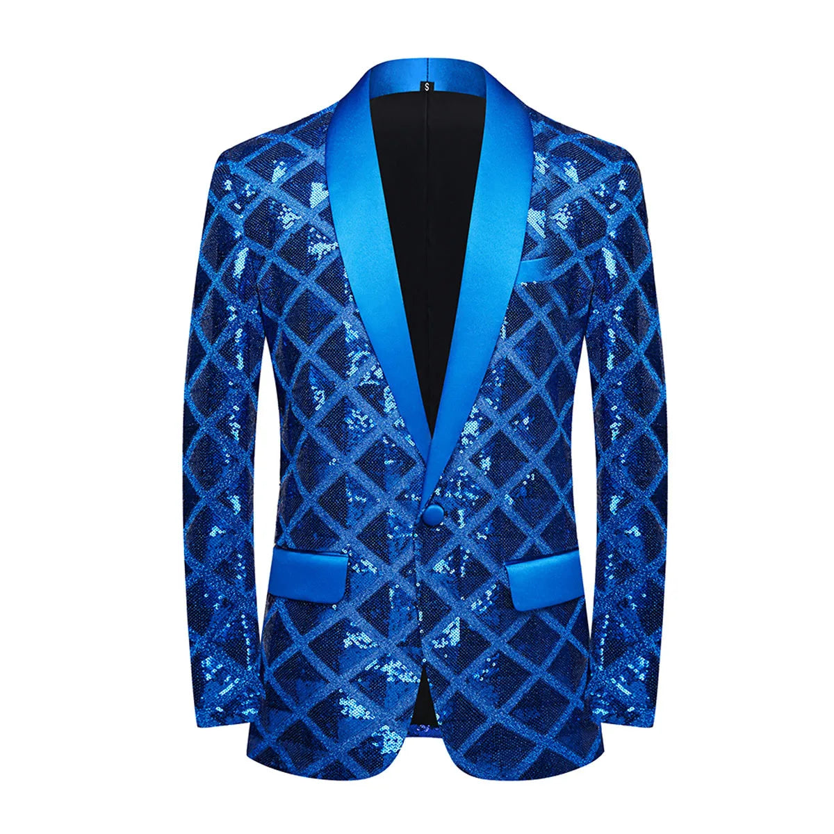 XS-3XL Men's Three-dimensional square Sequins Casual Dance Suit Coat Boutique Fashion Blazer