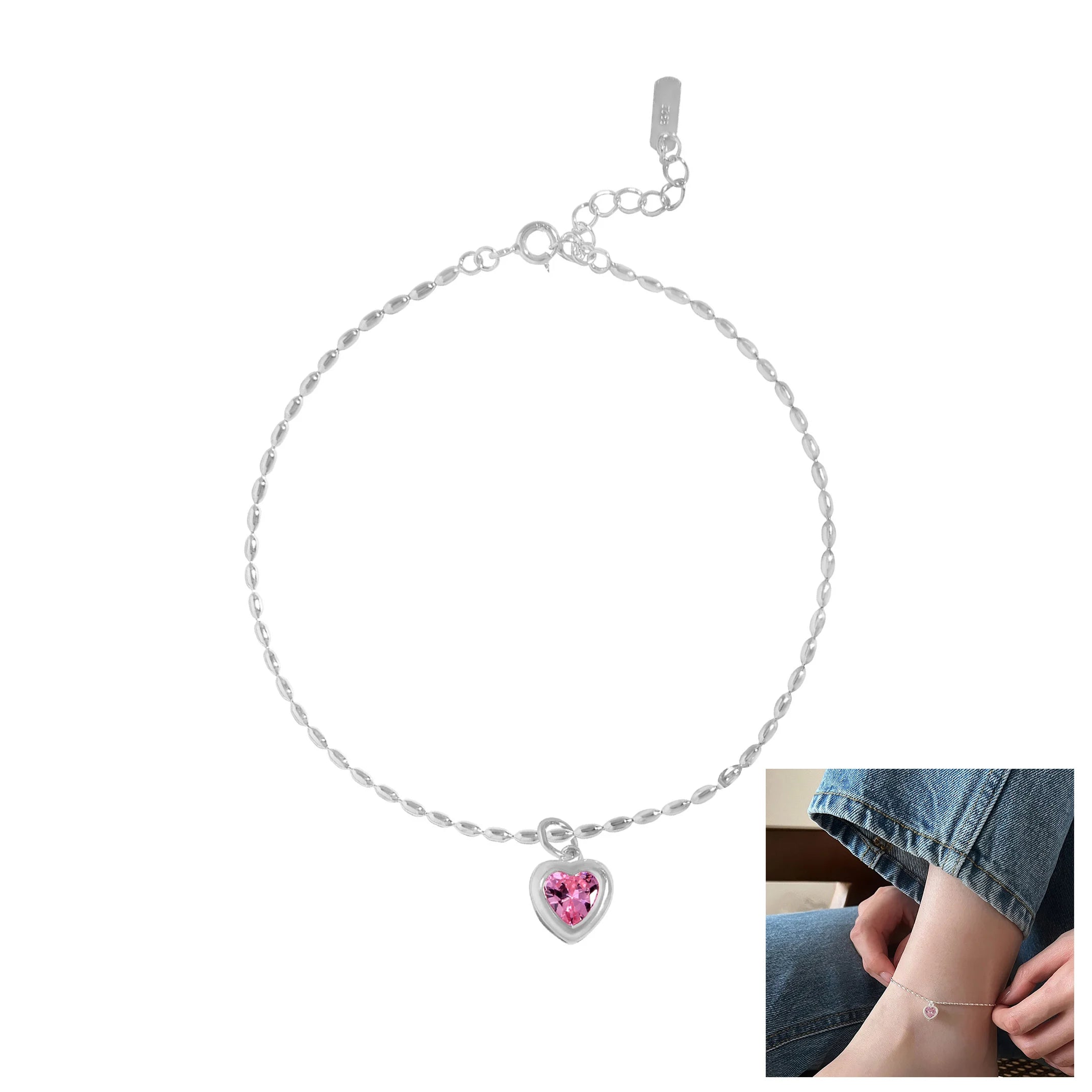 Traditional Silver Anklets Designs Wholesale Silver Charm Anklets 925 Sterling Silver Anklets for Women