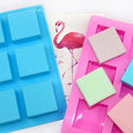299 Factory Free Sample 6 Cavity square Shape Silicone Cake Mold Soap Making Molds Silicone Candle Molds