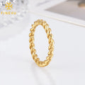 Minimalist Women Joyas De Acero Twisted Thick 14k Gold Plated Stainless Steel Fashion Jewelry Rings